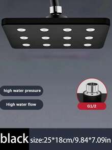 1 szt. kwadratowa głowica prysznicowa wysokociśnieniowa, trwała plastikowa głowica prysznicowa montowana na ścianie, najmocniejszy natrysk oszczędzający wodę, otwór natryskowy w kształcie dziurki od klucza, idealna do łazienki w domu, hotelu, apartamentu, nowoczesnego wystroju łazienki w stylu boho, nowoczesnej łazienki, łazienki w domu, kampera, modnego akcesorium łazienkowego i letniego prysznica, ciesz się luksusowymi doznaniami kąpielowymi