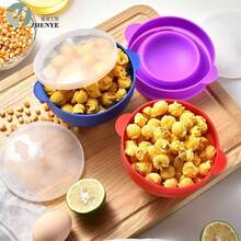 Heat-Resistant Foldable Microwave Popcorn Bowl With Lid