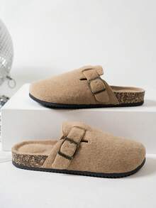 Pantuflas de mujer cálidas y de felpa, pantuflas casuales y versátiles de moda para otoño/invierno - Camel - Ver 6
