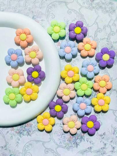 23 Peças Série Flor Pequena, Decorações de Flor de Cinco Pétalas Coloridas de PVC, Destacáveis, Acessórios de Sapato em Forma de Flor, Disponíveis em Várias Cores como Rosa, Amarelo e Roxo, Adequados para Decoração DIY, Decoração de Sapatos e Relógios, Projetos de Artesanato, Acessórios de Joalheria, Personalização Personalizada, Decoração de Detalhes Precisos