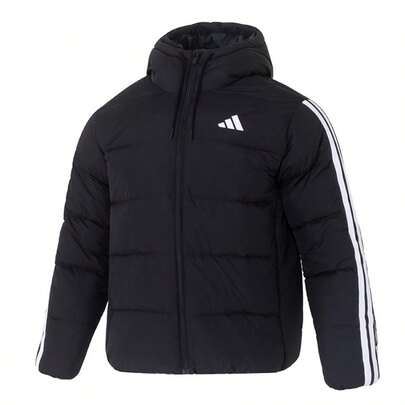 Adidas Men's Winter Short Down Jacket, Sporty Style Series, Water-Repellent Hooded Warm Jacket KH3987