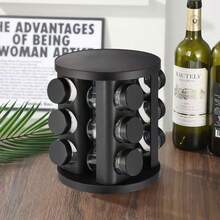 Gewürzflaschen-Drehspeicher-Regal, speziell für die Küche geeignetes drehendes Gewürzregal, tragbares und robustes Drehspeicher-Regal, Gewürzflaschensatz, runde Gewürzgläser, Küchen-/Grill-Gewürzflaschen, Gewürzregal-Aufbewahrungsbox, Küchenutensilien, Küchenausstattung (Das Regal wird von Hand zusammengebaut. Leichte Kratzer sind normal. Interessierte Personen sollten beim Kauf vorsichtig sein)