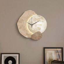 1pc Silent Wall Clock With 2D Textured Colorful Planet Blocks, Super Quiet Quartz Movement, No Ticking Sound, Suitable For Living Room, Bedroom, Office, Kitchen And Cafe, Perfect Decorative Gift For Friends And Family - Multicolor - View 3