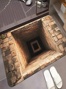 1pc New 3D Mysterious Staircase Doormat - Christmas Gift, Suitable For Living Room, Bedroom, Indoor - Machine Washable - Flannel Material, Delicate Wrap, Skin-Friendly, No Pilling, Water-Resistant Easy Care, Odorless - Ideal For Home Decor, Room Decor, Living Room Carpet, Bedroom Carpet, Bathroom Carpet, Kitchen Carpet