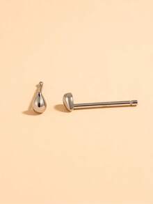 2pcs Fashionable Mini Smooth Water Drop Stud Earrings, Versatile Personalized Minimalist Earrings, Daily Wear For Women