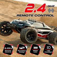 1:8 Scale Full Scale High Speed RC Car, 2.4Ghz Fernbedienung Lkw, All Terrain Anwendung, Lenkung Dual Rate Einstellung, Fahrrichtung Einstellung, Lenkung Trimming, Verstellbare Stoßdämpfung, Anti-Rutsch Verschleißfeste Reifen, Unabhängige Stoßdämpfung, Geburtstag Weihnachten Ostergeschenke - Schwarz - Übersicht 5