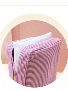 1pc Corduroy Sanitary Napkin Storage Bag, Mini Cosmetic Storage Bag, Portable Handheld Makeup Bag, Large-Capacity Sanitary Napkin Storage Bag, Can Accommodate Sanitary Napkins, Sanitary Napkins And Tampons, Lipstick, Loose Powder, Air Cushion Coins, Keys And Other Multi-Functional Mini Storage Bags, Suitable For Students, Office Workers