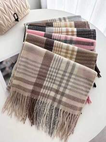 1pc Cashmere Women Plaid Scarf Winter Warm Shawl And Wrap Bandana Pashmina Female Thick Blanket Poncho Women Winter Scarves