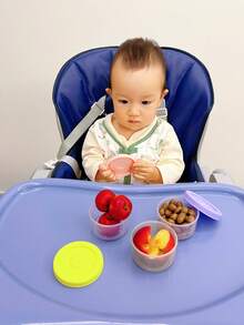 KUNT 6/2 piezas Recipientes de alimentos para bebé de 60ml redondos/150ml cuadrados, material de PP, tazones de alimentación para bebés, a prueba de fugas, con tapas, aptos para microondas - Multicolor - Ver 8