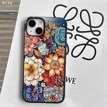 Fundas protectoras para phone con diseño floral colorido y orificios grandes. Compatibles con phone 17, 16 Pro Max, 16, 15 Pro, 14, 14 Plus/14 Pro Max, 13, 13 Pro, 12 Pro, 11 y 11 Pro. Un regalo ideal para amigos y familiares en Halloween y Acción de Gracias. Regalos de temporada, Fundas para smartphones, Diseño floral, Funda elegante, Material resistente a golpes, Funda duradera, Diseño con orificios grandes, Brillo, Para entusiastas de la tecnología, Compradores navideños - Blanco - Ver 7