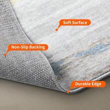 Area Rug Modern Abstract Design Short Pile Carpet NonSlip Backing Perfect For Living Room And Bedroom Machine Washable Rugs Soft And Comfortable For Indoor Use (Bluegrey 200*300cm