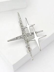 "Fashionable Metal Starburst Brooch For Women, Elegant Daily Wear Pin, Chic Jewelry Accessory For Outfits" - 星爆 - 查看 4