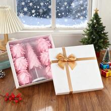 7Pcs Christmas Ornaments Set Tabletop Christmas Tree And Hanging Balls Decor For Farmhouse Home Holiday Party - Pink - View 5