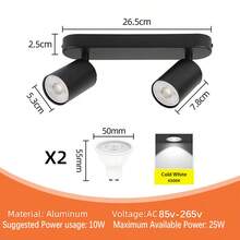 CANMEIJIA Spot encastré au plafond GU10, lampe de plafond moderne en aluminium, spots simples/doubles/triples/quadruples, noir/blanc, avec ou sans ampoules, installation facile, convient pour couloir, entrée, vitrine, pièce, cuisine, hall d'exposition, salle de lecture, salle à manger, bar, chambre, café, salon, magasin de vêtements