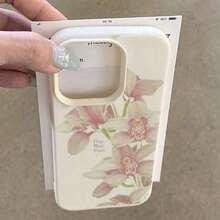 1pc TPU Material Elegant Pink Orchid Pattern Shockproof Phone Case Compatible With Iphone/ Smartphones - Kiểu 9 (1 chiếc) - Xem 6