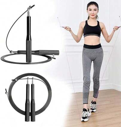 Saltar la Cuerda Entrenamiento Longitud Ajustable de Aluminio Antideslizante de Acero Inoxidable con Rodamientos de Bolas de Velocidad Rápida, Cuerdas para Saltar Fitness Speed Rope para Hombres y Mujeres Aptos para Ejercicio Aeróbico