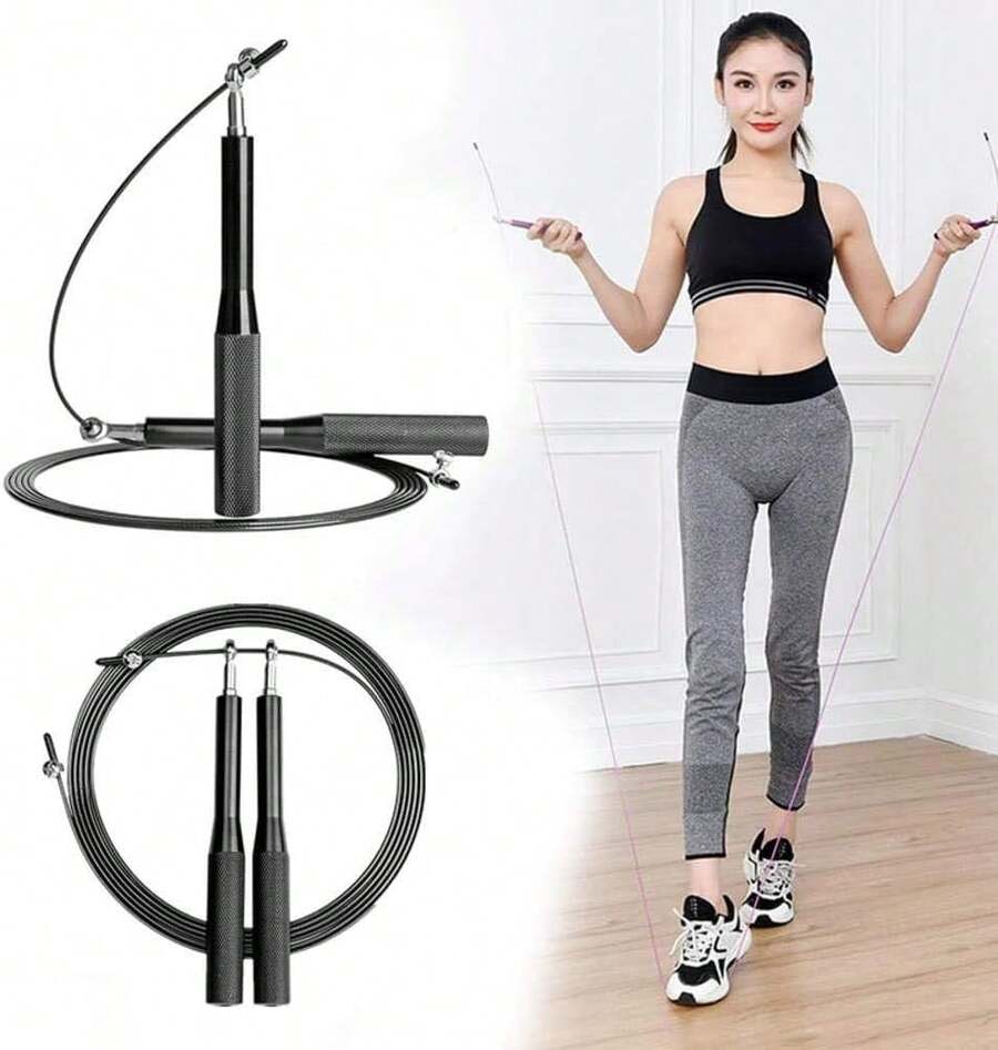 Saltar la Cuerda Entrenamiento Longitud Ajustable de Aluminio Antideslizante de Acero Inoxidable con Rodamientos de Bolas de Velocidad Rápida, Cuerdas para Saltar Fitness Speed Rope para Hombres y Mujeres Aptos para Ejercicio Aeróbico - Rojo-negro - Ver 1