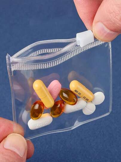 Medicine Storages Bag, 5/10/20pcs Reusable Medicine Storages Bag, Zipper Medicine Bag Set, Lure Bag Jewelry Storage Bag Self-Sealing Drug Storage Device And Travel Accessories