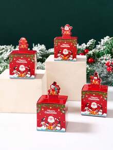 24 Stück Weihnachtsgeschenkboxen, Süßigkeitenboxen, Weihnachtsmann, Schneemann, Rentier Design, Weihnachts-Leckereienboxen, Weihnachtstüten für Süßigkeiten, Weihnachtsgeschenkverpackungsboxen, Fröhliche Weihnachten Dekoration, Weihnachtsdekoration für Zuhause, Weihnachtsabend, Raumdekoration, Heimdekoration, Weihnachtsparty Tüten, Dekoration, 2026 Neujahrsdekoration