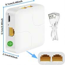 Divisor Ethernet 1 a 2 y 1 a 4, divisor de cable Ethernet de alta velocidad de 1000 Mbps, divisor de red [conecta 4 dispositivos simultáneamente], extensor de red LAN Gigabit RJ45, compatible con cables Cat8/7/6/5e/5 - 1 a 4 - Ver 6