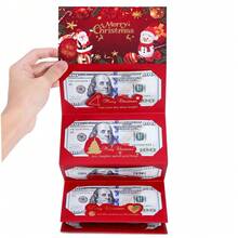 1/3 piezas Sobres de dinero navideños, Monedero de regalo de Navidad con 10 ranuras para tarjetas, Bolsa de dinero sorpresa navideña, Portador de tarjetas de regalo de Navidad, Cartera de dinero de Santa Feliz