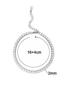 1 件 2-3 毫米顶级嘻哈风格四爪莫桑石钻石网链手链（延长链设计），925 纯银手链，闪亮奢华，精致细腻的珠宝时尚礼物，专为女性设计。