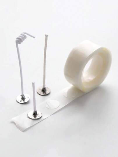 100pcs/1roll Clear Double-Sided Glue Dot, Candle Wick Fixer Glue For DIY,Room Decor,Gifts Birthday Graduation