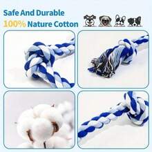 Juguete de cuerda para perros, juguete de masticar duradero para perros pequeños y medianos, 3 nudos, juguete de tirón de 100 piezas, mantiene a los perros entretenidos y limpia los dientes - Multicolor - Ver 3