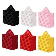 10 buc șervețele pătrate pentru restaurant, din pânză satinată, cu flori pliate, șervețele occidentale pentru curățarea sticlei roșii pentru restaurant