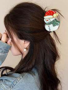 4 piezas/2 piezas/1 pieza Clip de pelo con diseño de muñeco de nieve navideño, accesorio de pelo dulce, clip de pelo con forma de muñeco de nieve de invierno, antideslizante, clip de pelo navideño, clip de pelo de fijación fuerte, accesorio de pelo navideño. Accesorios de pelo lindos como regalos de Navidad. Pinzas de pelo de gran tamaño, accesorios de pelo navideños, pinzas de pelo con diseño de muñeco de nieve navideño, adecuadas para diferentes tipos de cabello