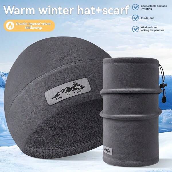 Warm Thermal Lined Beanie Hat, Windproof Neck Warmer For Cycling, Autumn/Winter Travel Winter Head Warmer
