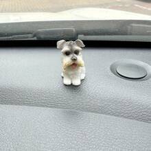 1 Piece 3D Three-Dimensional Schnauzer Cute Dog Car Interior Decoration, Car Dashboard Ornament, Car Personalized Decoration, Very Cute Schnauzer Cute Dog Decoration, Suitable Car Interior, Office Desk, Living Room, Home Decoration, Easy To Install, Halloween Surprise, Suitable Various Scenarios, Exquisite, Friends, Classmates, Surprise. - 1個 - 查看 2