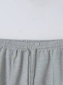 一套棒球领纯色长袖开衫外套+长裤，秋季服装 - 灰色 - 查看 8