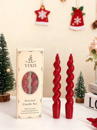 Set de velas aromáticas como regalo de Navidad, velas delgadas de color rojo vino para Navidad, velas decorativas para el hogar en Navidad, incluye velas perfumadas como regalo de Navidad, parafina para decoración navideña del hogar, decoración de ambiente para Halloween, regalos de candelabros para el hogar adecuados para regalos de mujeres, regalos de invierno, decoraciones navideñas, regalos de Navidad
