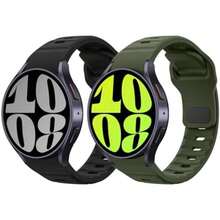 MoKo 2 Pack Rugged No Gap Bands Compatible with Samsung Galaxy Watch 7 FE 6 5 4 Band 40mm 44mm/Watch 6 4 Classic 43mm 47mm 42mm 46mm/Watch 5 Pro 45mm, Silicone Replacement Sport Strap Men, B+AG(Black+ArmyGreen) - Tipo 4 - Ver 2