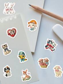 500pcs Cartoon Chicken Stickers Roll, Suitable For Water Bottles, Laptops, Notebooks, Luggage, Phones, Decoration, Halloween, Christmas Gifts