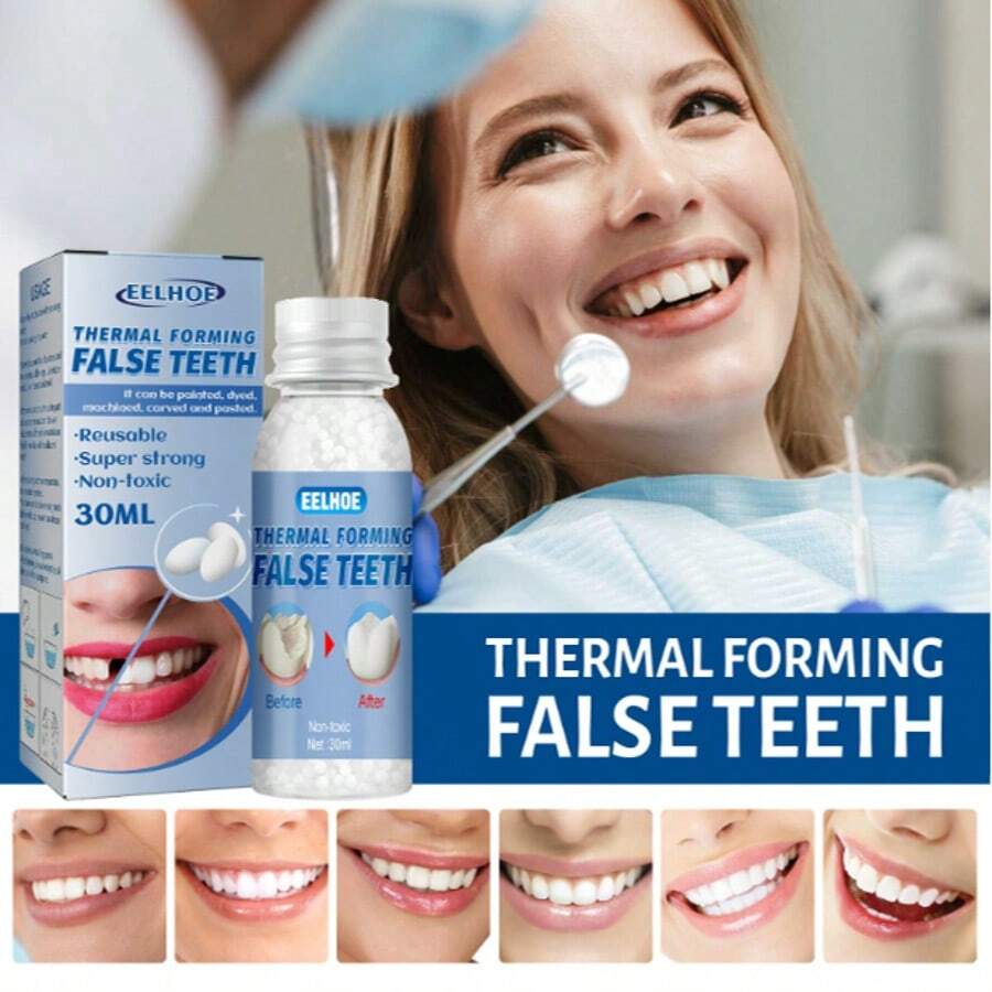 EELHOE EELHOE Temporary Tooth Repair Beads Shapeable Teeth Gap Broken Filler Falseteeth Glue Improve Teeth Appearance Diy Dental Care Supplies