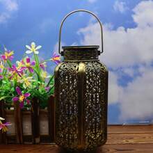 1PC Solarlights,Solar Outdoor Lights,Solar Bamboo Lantern,Solar Lantern Outdoor Waterproof Solar Light For Outdoor Hanging Solar Light Outdoor Solar Light Decoration For Garden,Yard,Patio,Porch,Trees,Lawn,Path,Retro And Exquisite,Metal,European-Style Wrought-Iron Decorative Hanging Ornaments.They Are In A Baroque Style And Serve As Decorative Hanging Pieces,Wall Decor,Room Decor,Home Decor,Fall Decor