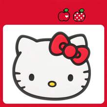 Miniso Sanrio Hello Kitty 经典双面折叠口袋镜 - 方形 纯粉色背景 Hello Kitty & 熊图案 高清镜子 轻巧便携 出门必备 (1 件) - 白色 - 查看 2