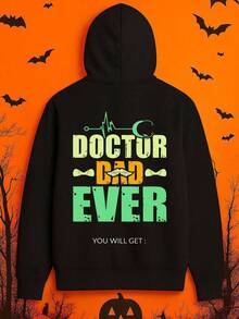 1 Pack Men's -Themed Hooded Sweatshirt - Doctor & Hospital Icons Print (Stethoscope, Pills, Syringe) - Black Casual Pullover Hoodie For Doctors, Students, Nurses - Autumn Winter Clothing, Machine ,Fall Hoodies,Men's Fall Clothes,Street Wear,Halloween,Mens Hoodies,Y2k Clothes,Jesus Hoodie,Thanksgiving Day,Nightmare Before Christmas,Christmas - 黑色 - 查看 1