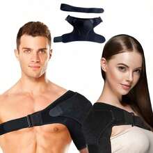 Adjustable Elastic Compression Shoulder Pads, Suitable For Fitness Strength Training, Breathable Mesh Ergonomic Design, Unisex - Black - View 3
