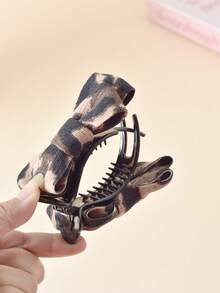 1 Stück modischer Leoparden-Muster Haarklammer mit Schleife, geeignet für tägliche Frisuren