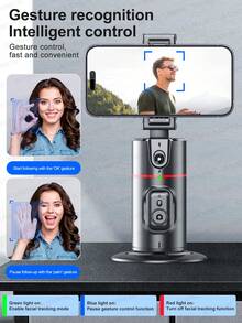 AXNEN Estabilizador de cardán giratorio a 360° para teléfonos inteligentes, cardán de escritorio con seguimiento facial para grabación anti-sacudidas, vlogging, transmisión en vivo de teléfonos inteligentes - Multicolor - Ver 6
