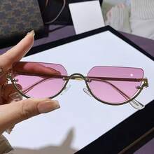 Futuristic Rimless Y2K Fashion Glasses For Women Men,Metal