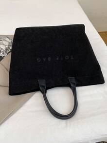 Bolso de hombro de mujer de gran capacidad, elegante y sencillo, de pana, para uso casual y de vacaciones