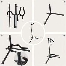 1/2 piezas Soporte plegable ajustable para guitarra | Guitarra eléctrica, bajo y guitarra bajo, estante vertical para guitarra, soporte de instrumento conveniente, estante de exhibición de guitarra, accesorios de guitarra, accesorios de instrumentos, para violín, instrumentos de cuerda y actuaciones al aire libre - Multicolor - Ver 10
