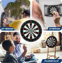 AI-PIKA Juego de Dardos,Dardos y Dianas, 6 Darts de Punta de Acero Ultra Precisos,18 Pulgadas de Diámetro,Adecuado para Deportes de Ocio,de Competencia - 1 - Ver 1