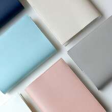 1件定制韩国PU皮革书套，个性化书签，简约纯色笔记本皮套，可替换封面，家用办公两用，办公装饰 - 彩色 - 查看 7