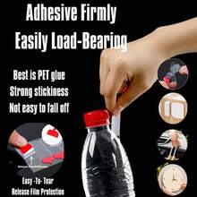 6/60/120pcs Double Sided Tape Heavy Duty Nano Reusable Transparent Tape Traceless Washable Mounting Tape, Strong Adhesive Strips Sticky Tape For Carpet,Photo Walls,Household,Crafts,Decor