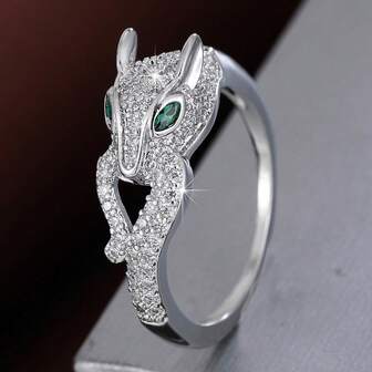 1 pieza Anillo de mujer con diseño de serpiente y adornado con circonita cúbica